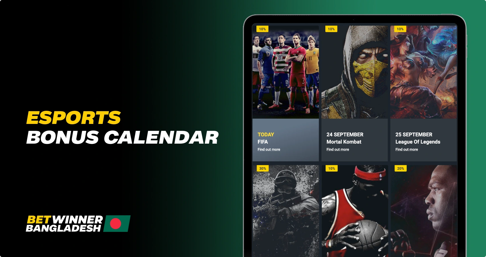 Special Betwinner bonus calendar for eSports