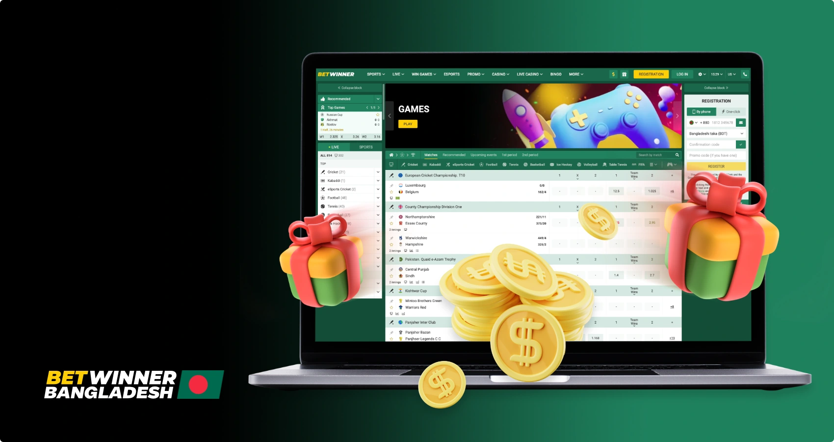 Detailed information about Betwinner welcome bonuses, cashback and other promotions and offers for Bangladeshi